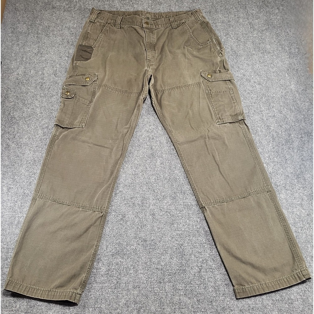 Carhartt Double Knee Green Carpenter Rip Stop Cargo Pants (B342-DFE) Size 40x30